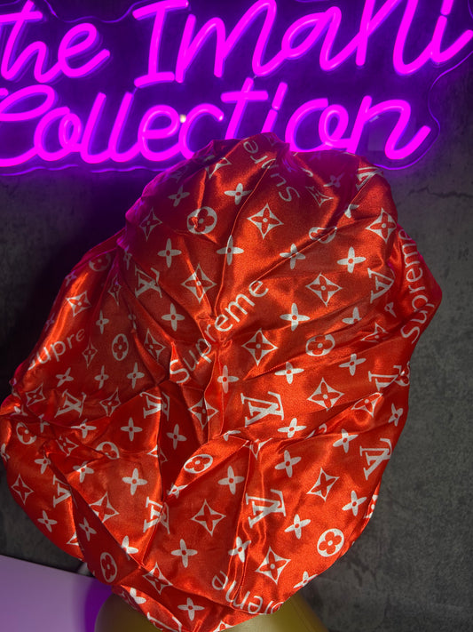 Red & white Lv  Supreme bonnet